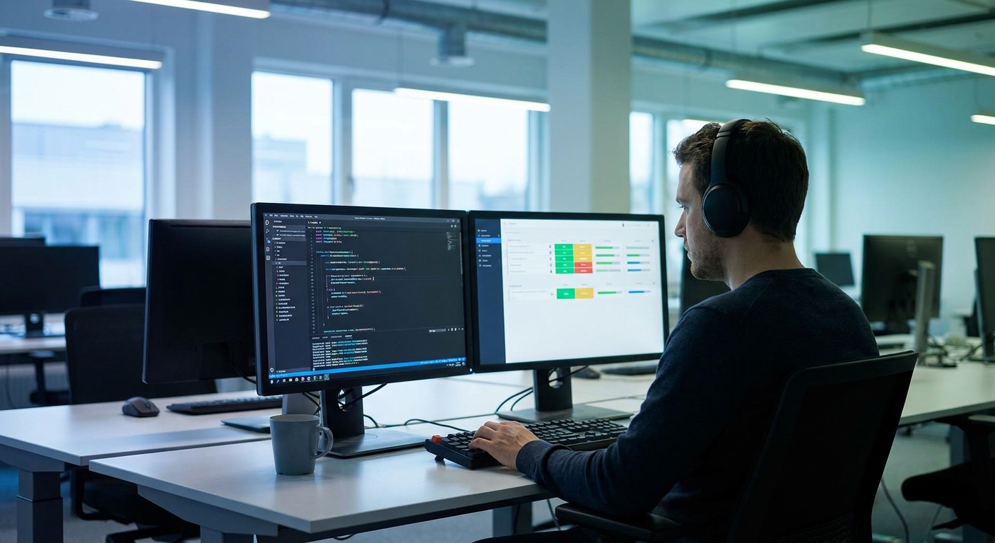 developer working on bug fixes and technical support as part of website maintenance costs