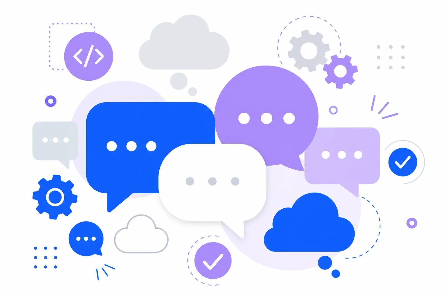 Abstract illustration representing frequently asked questions about DevOps integration for small development teams