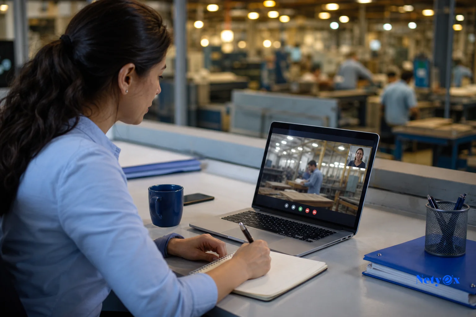 Sourcing specialist verifying an Indian supplier through a video call before releasing payment