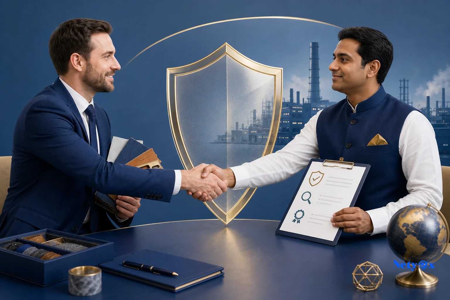 Buyer's agent acting as a trusted intermediary between an international buyer and Indian factory, ensuring buyer-exclusive representation