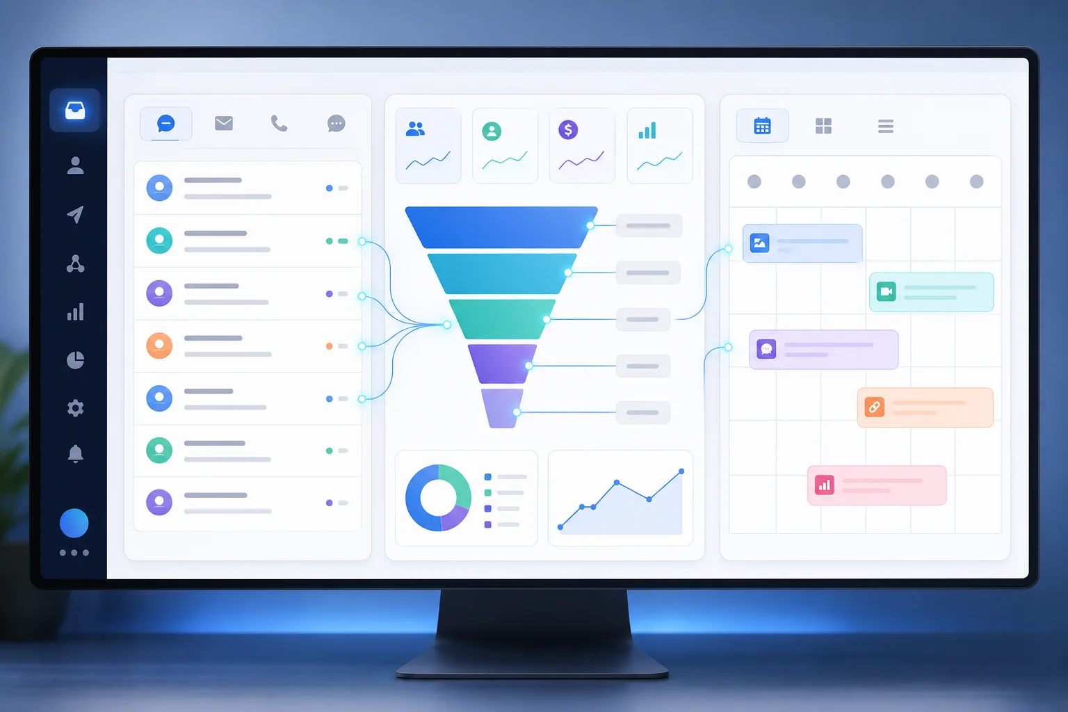 Unified Linkziy dashboard showing outreach inbox, pipeline attribution, and content creation in one integrated view