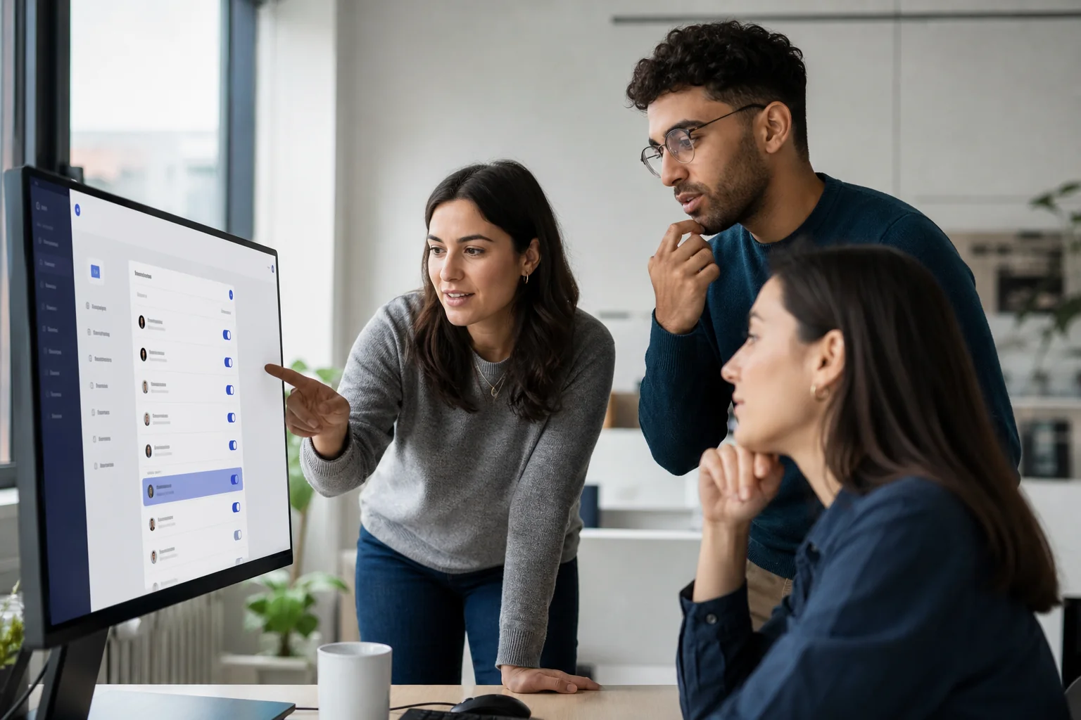 Growth agency team reviewing team workspace roles and permissions on a shared screen